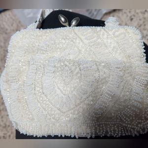 Vintage White beaded bag by Walborg